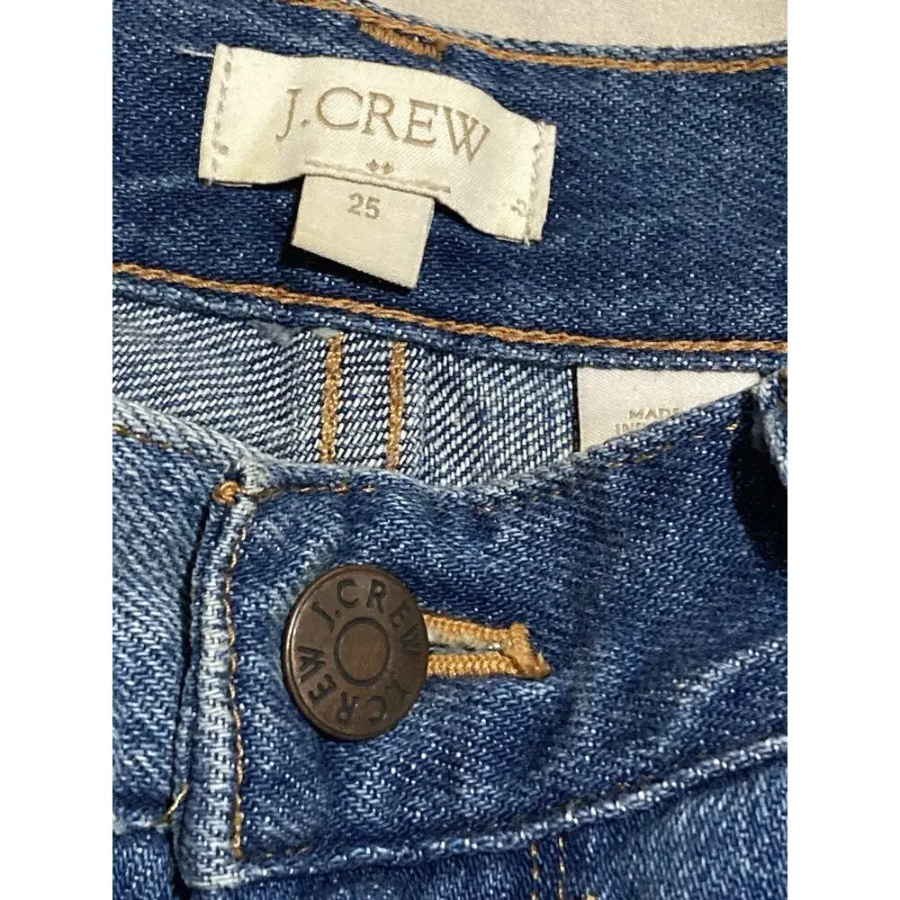 J Crew Womens Denim Jean Shorts Size‎ 25 Cuffed stretch